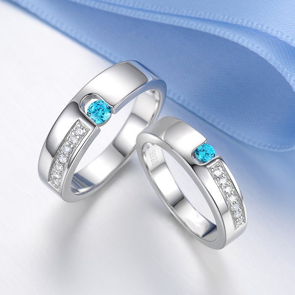 Cincin Tunangan Wanita Perak Nikah Cincin Hitam Wedding Ring Silver Emas Kawin Pria Asli Murni Tunan