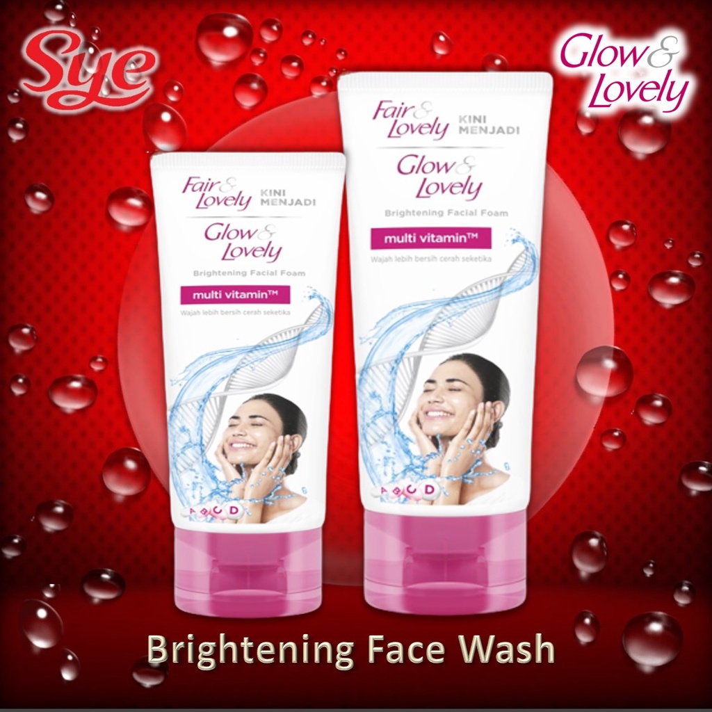 BPOM GLOW LOVELY FAVIAL FOAM MULTIVITAMIN 50ML ATAU 100ML / SABUN MUKA FAIR &amp; LOVELY / SYE