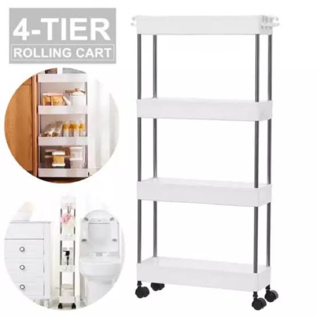 SHENAR RAK TROLI 4 SUSUN SALON DAPUR KAMAR TIDUR MANDI / RAK SUSUN STAND HANGER SERBAGUNA, RAK SAMPING DAPUR RAK KAMAR MANDI RAK BUKU, SHENARCORNER168