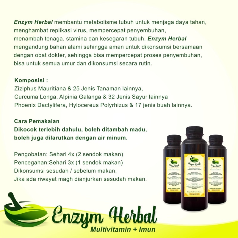 Enzym Herbal Multivitamin Penghambat Replikasi Virus