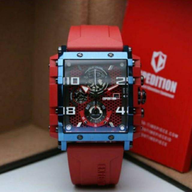 Jam Tangan Expedition E6757 MC Blue / Red Original