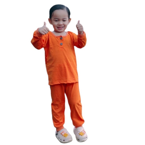 COMFORTABLE Setelan Bayi Lengan Panjang / Piyama Bayi Polos Warna Uk. S - XL