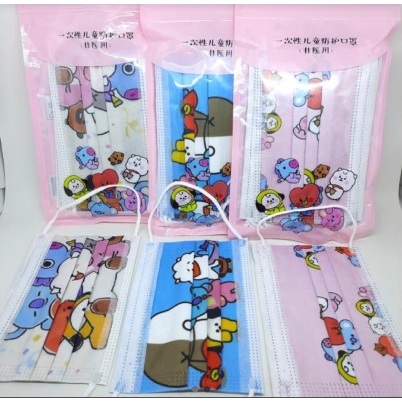 MASKER ANAK BTS IMPORT ISI 10PCS