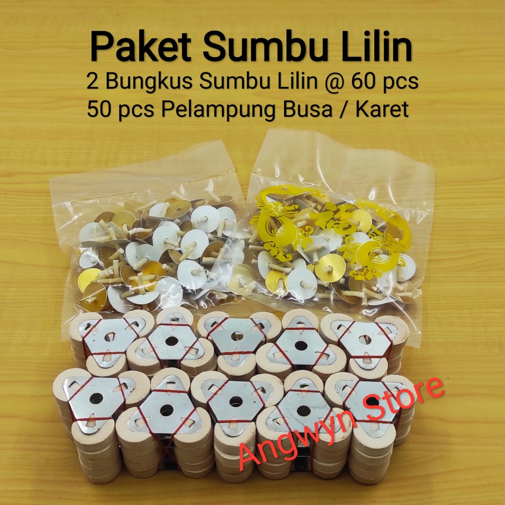 Sumbu lilin 2 bungkus + Pelampung Busa Karet 50 Pcs