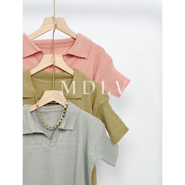 MDLV ~ Dress Sandra Rajut Cream Dress Kemeja Rajut Fashion Wanita