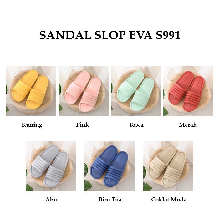 Grosir - S991 Sandal Candy Colour EVA / Sandal Slop Indoor Outdoor / Sandal Murah / Sandal Import