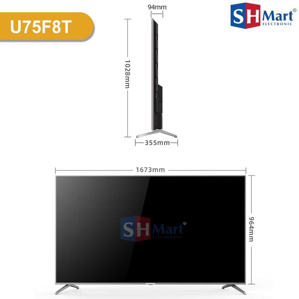 TV CHANGHONG 75 INCH U75F8T DIGITAL ANDROID 11 UHD 4K SLIM BEZEL GARANSI RESMI