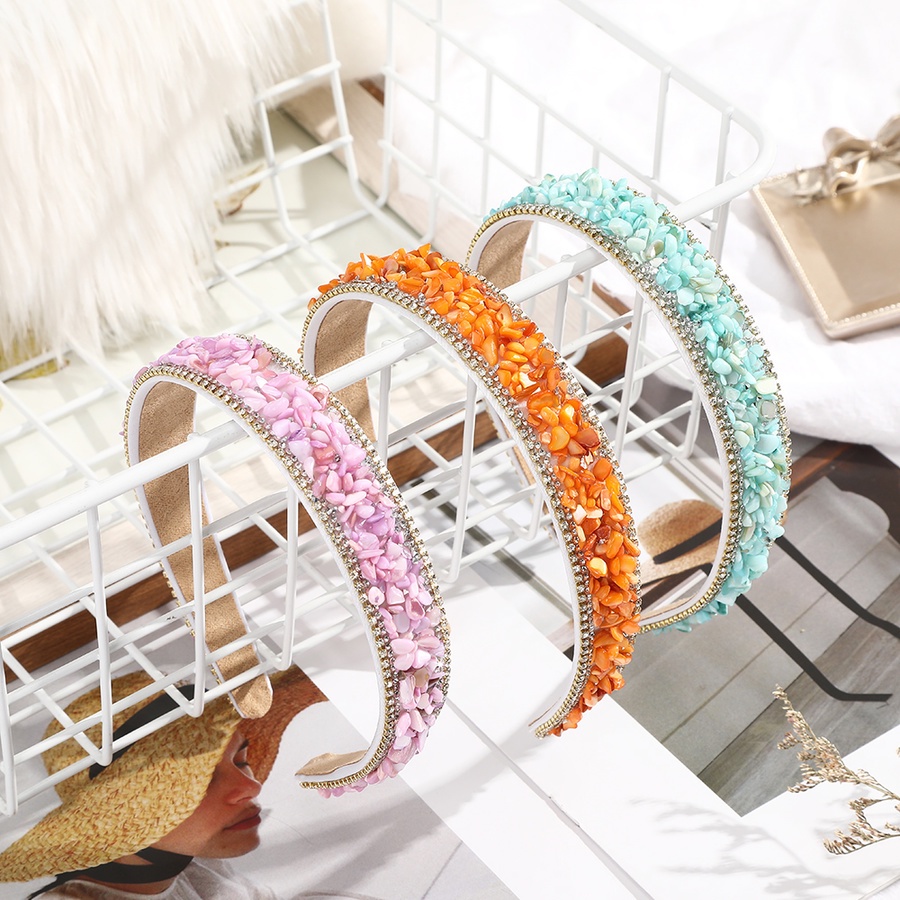 Korean Colorful Stone Rhinestone Headband Crystal Diamond Hair Band For Woman Wedding Hair Accessories