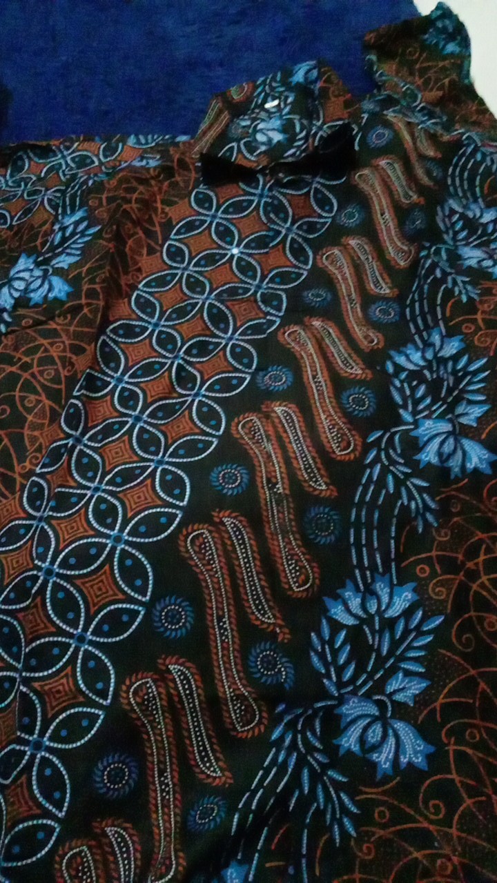 Kemeja Batik Pria Lengan Pendek Size M L Xl Xxl  Bswart Batik Hrb026 Kenongo Hem Panjang Padi