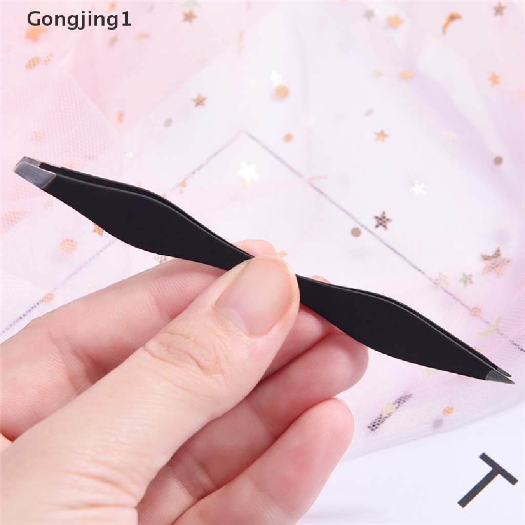 Gongjing1 Pinset Alis / Bulu Mata Extension Ujung Ganda Anti Statis