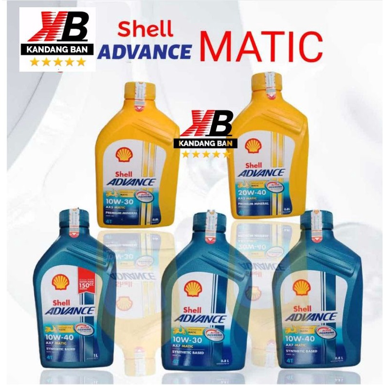 OLI MATIC SHELL ADVANCE AX5 SAE (10W-30 0.8L) (20W-40 0.8L) , AX7 SAE (10W-30 0.8L) (10W-40 8.0L) (10-W40 1L) PRODUK ORIGINAL