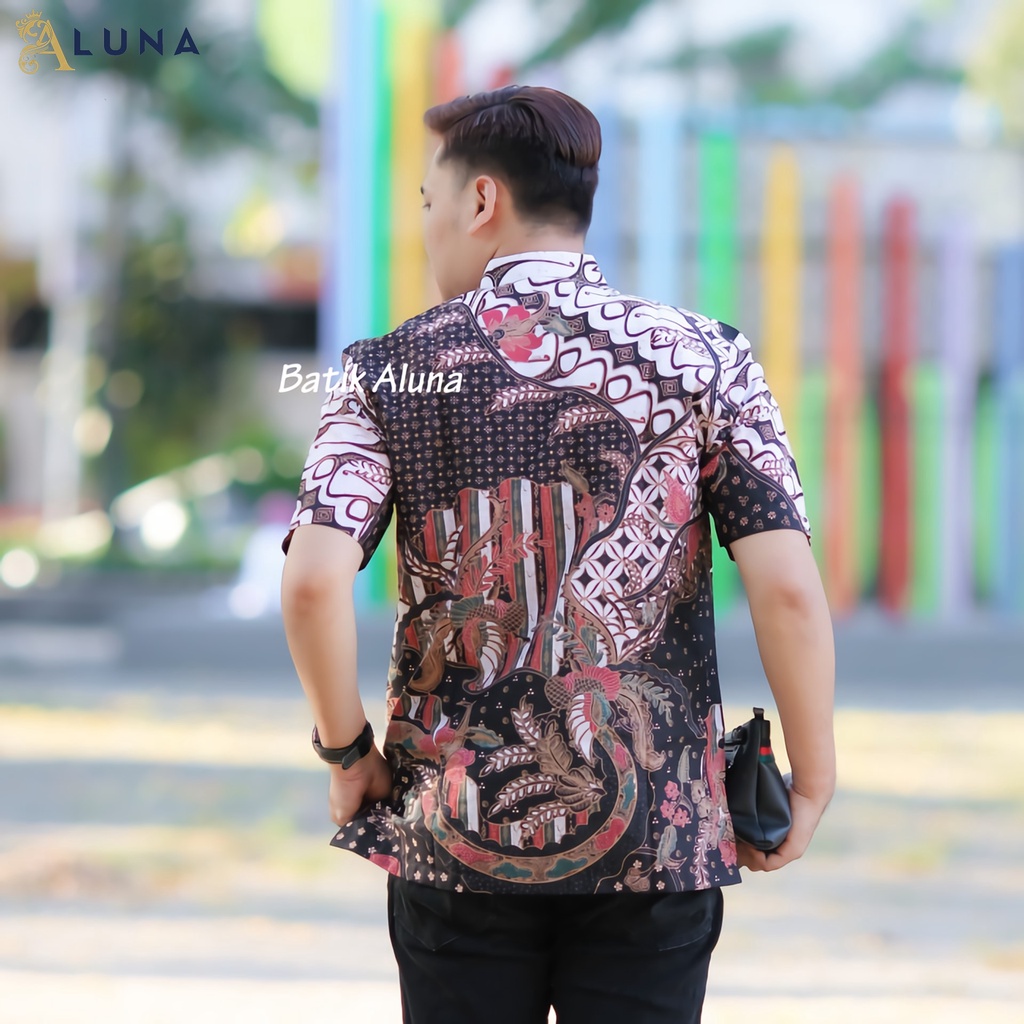 TERLARIS.!! BAJU BATIK PRIA LENGAN PENDEK KEMEJA BATIK PRIA KEREN MODERN BATIK COWOK KEKINIAN PD 009