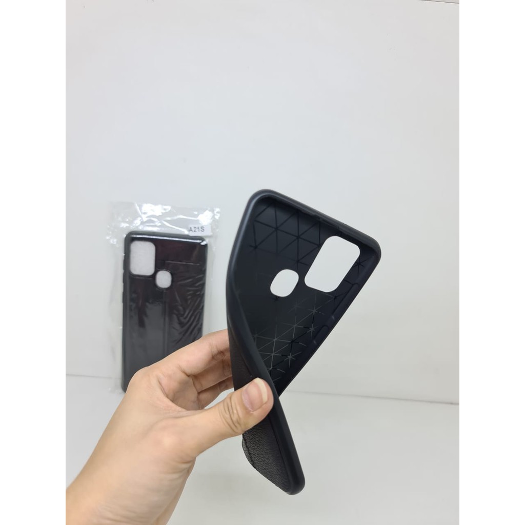 Auto Fokus Samsung A21s 6.5 inchi Leather Soft Case Samsung A21S A217F AUTOFOCUS Motif Kulit Jeruk