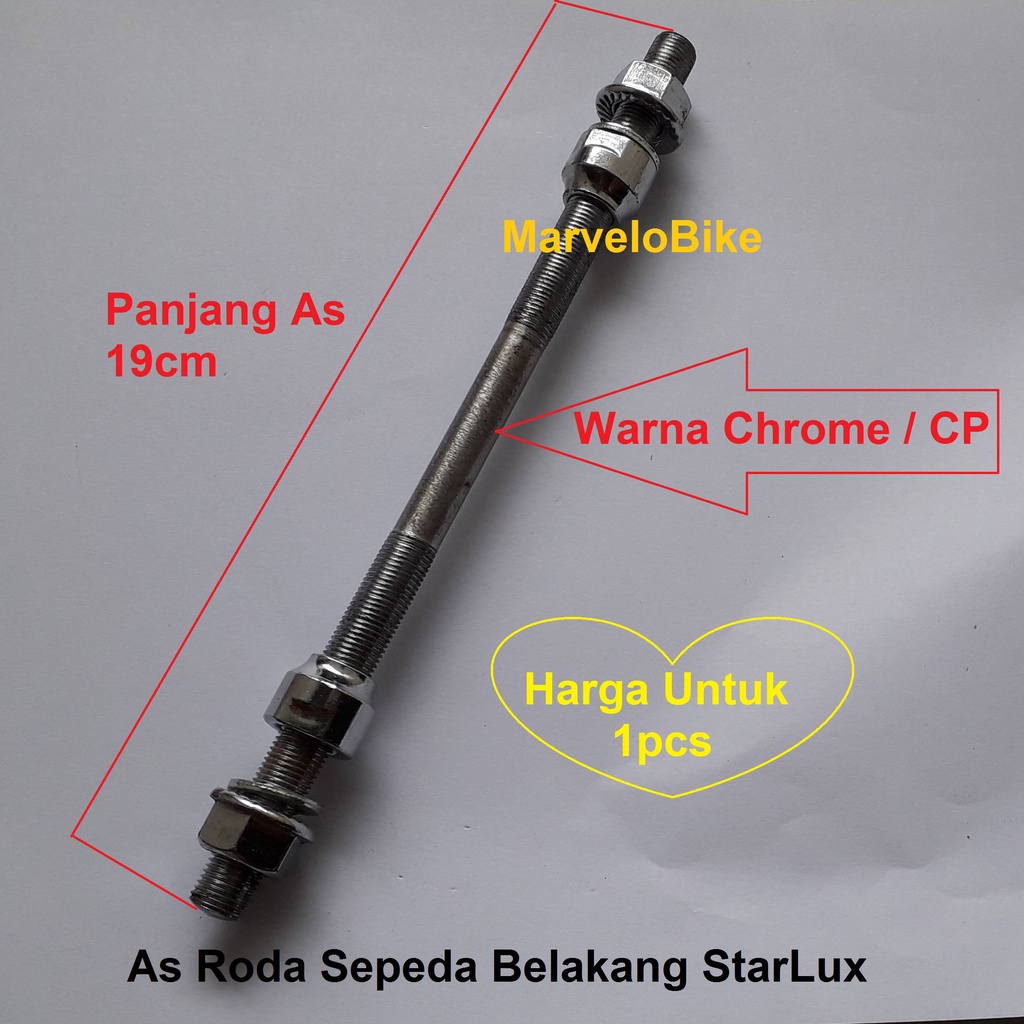 RK As Sepeda Roda Belakang Panjang 19cm As Roda Sepeda MTB Seli BMX Fixie