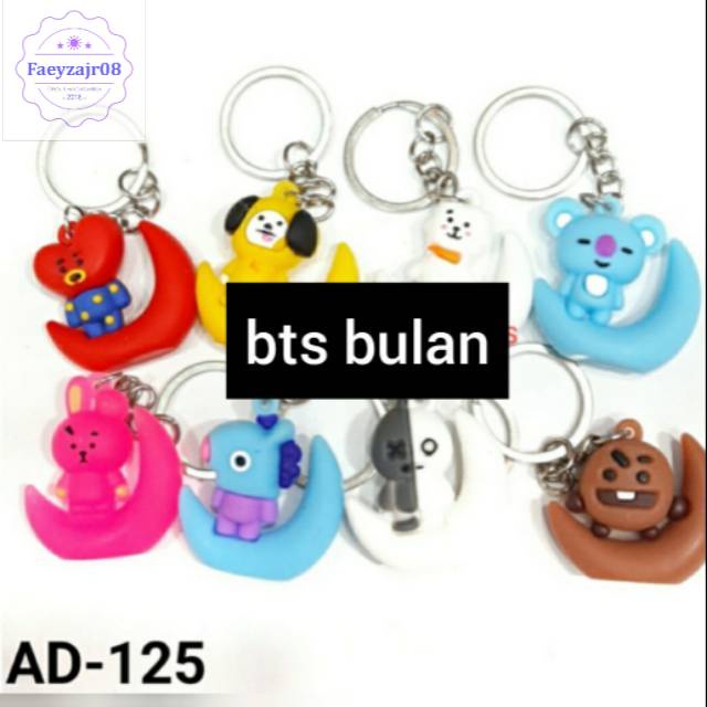GANTUNGAN TAS KUNCI BTS BT21 BULAN SABIT ISI 12 PCS