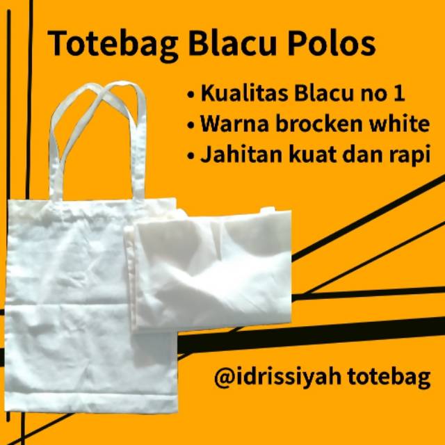 Totebag kanvas putih polos Pria/Wanita