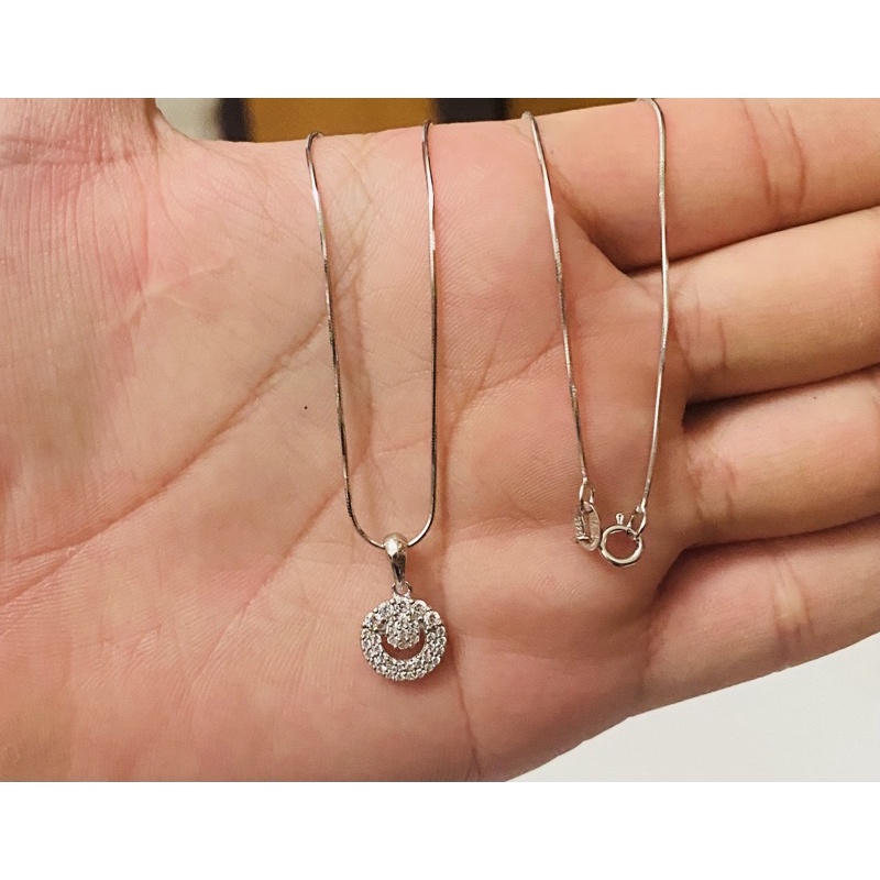 KALUNG LIONTIN PERMTA PERAK925/PERHIASAN PERAK925 LAPIS EMAS PUTIH ASLI/KM420