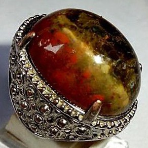 cincin batu akik pancawarna garut