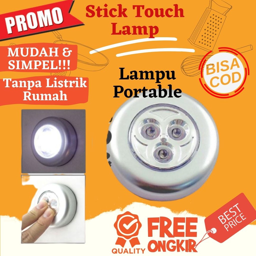  Lampu emergency tempel  STICK TOUCH LAMP led senter Darurat 