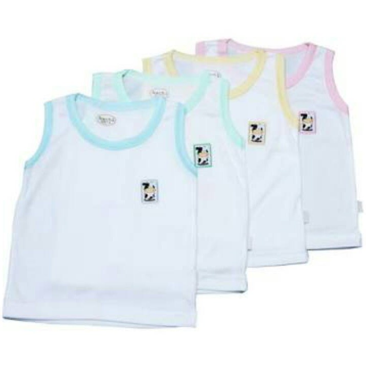 Hachi singlet luar Putih Isi 4 Termurah usia 3bulan-4tahun