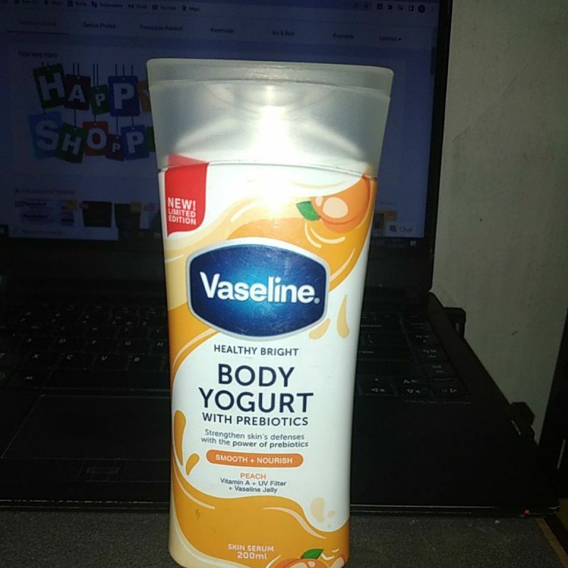 Vaseline healty bright  body yogurt 200ml varian strawberry ,peach [body lotion]