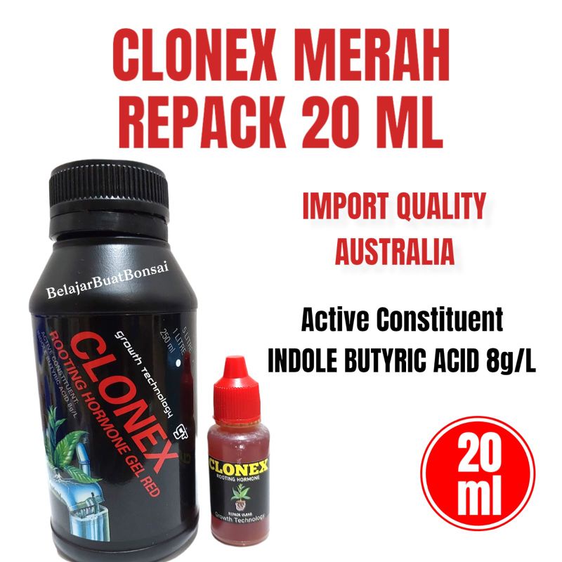 Clonex Rooting Hormone Gel Red Kemasan Repack 20ml