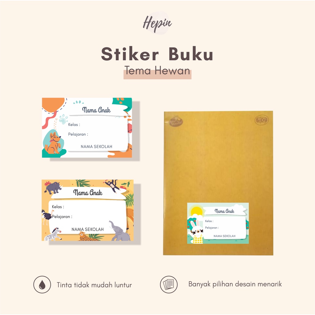 

(30pcs)label buku mata pelajaran/Stiker dan label buku pelajaran edisi HEWAN