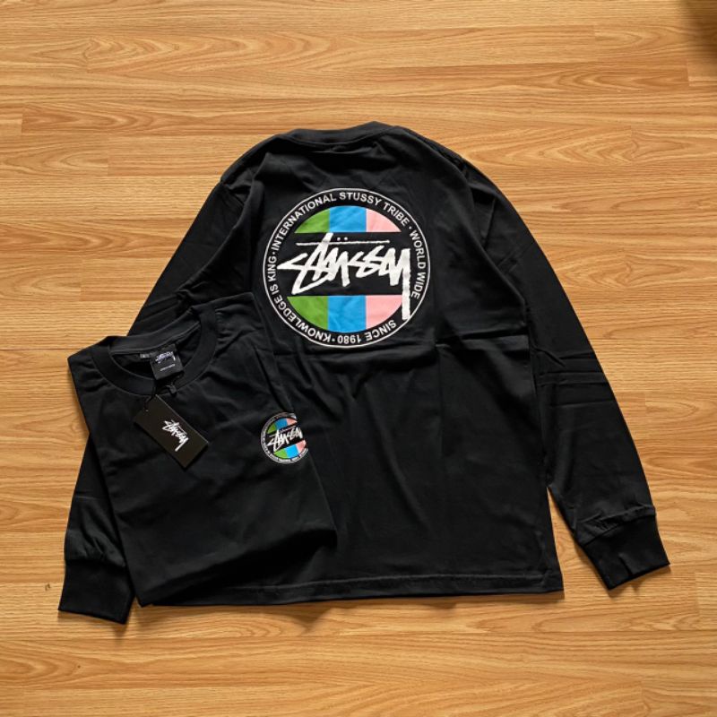 LONG SLEEVE TSHIRT STUSSY KNOWLEDGE IS KING BLACK