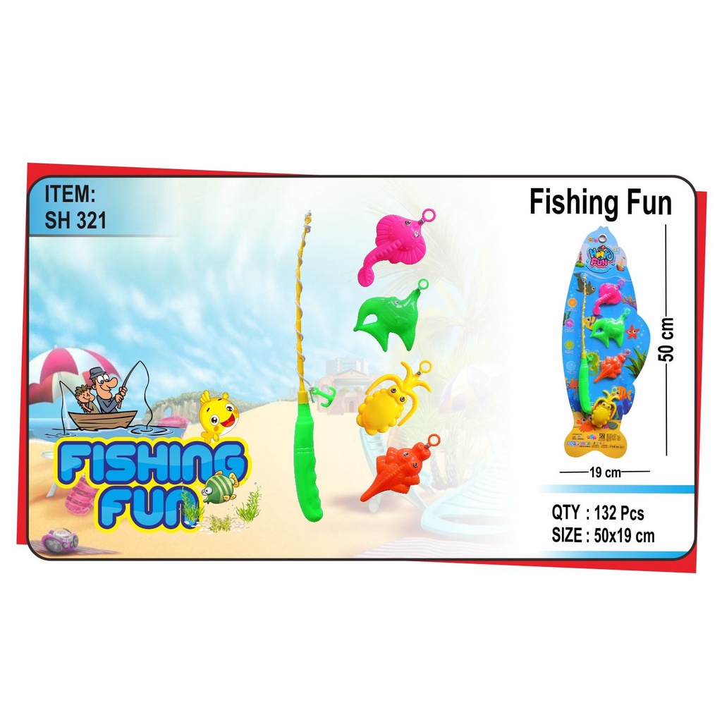Mainan Pancingan Magnet SH 324 Kantong Dan SH 321 Set - Fishing Game
