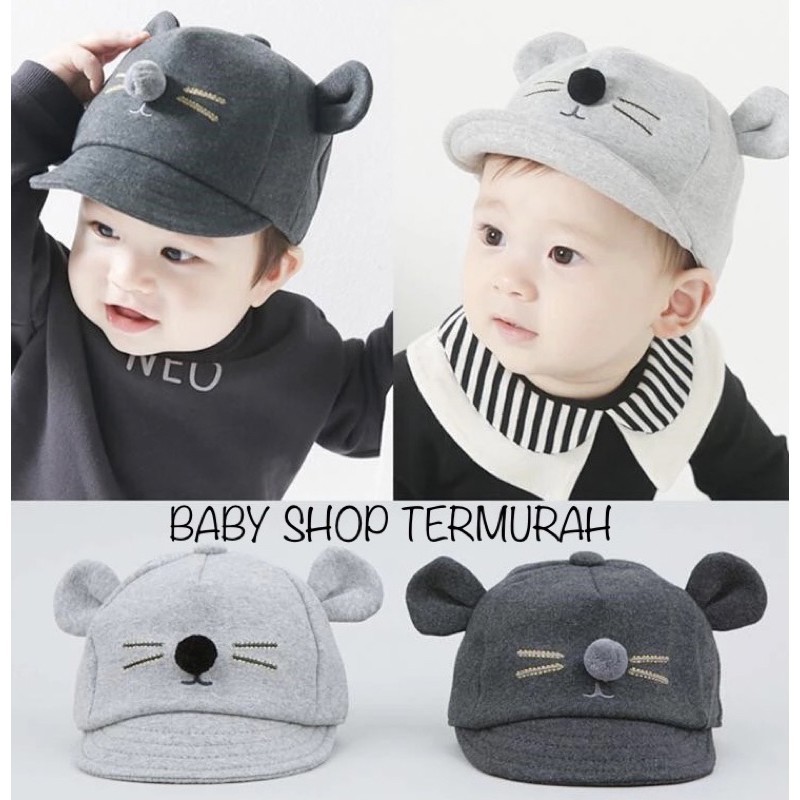 LYSASHOP - Topi Anak Bayi Lucu Motif Kucing/Topi Kupluk Bayi-2