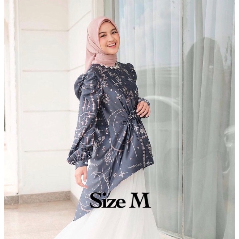 Semesta tunik - navy by vanilla hijab READY