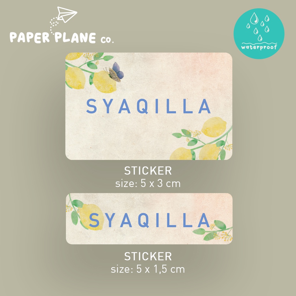 

Sticker Label Nama Tema Buah Tahan Air Anti Luntur Personalize