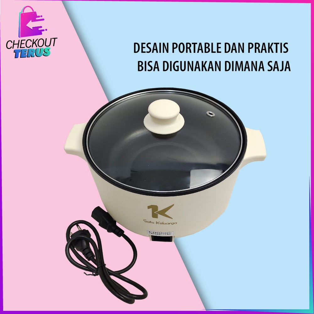 CT C519 Panci Listrik Eletrik Portable Serbaguna / Pan Anti Lengket Kukusan Stainless / Electric Cooker Multifungsi