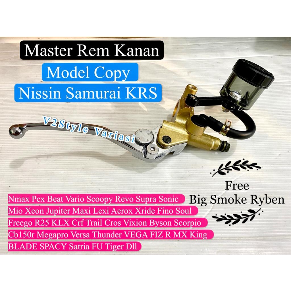 /Master Rem Kanan KRS ORIGINAL CNC HANDLE GOLD CHROME TABUNG BIG SMOKE JUPITER MX FIZ R RX King Satria FU Tiger NINJA R25 KLX Crf Trail FU Vixion Byson Forza Scorpio Cb150r Master Rem Depan Brake pump non Yoshimura Samurai Ninja R25 Cbr ER6 Versys