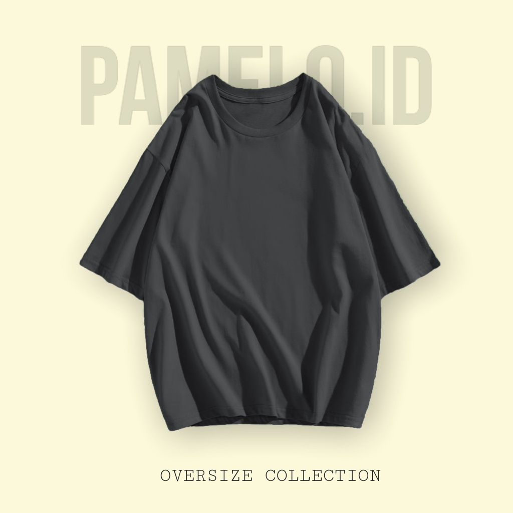 Pamelo Kaos Unisex Oversize Polos Warna / Kaos Distro Katun Polyster /T-shirt oversize / Kaos Oblong / Daily Shirt / Baju Oblong  Polos Korea Style