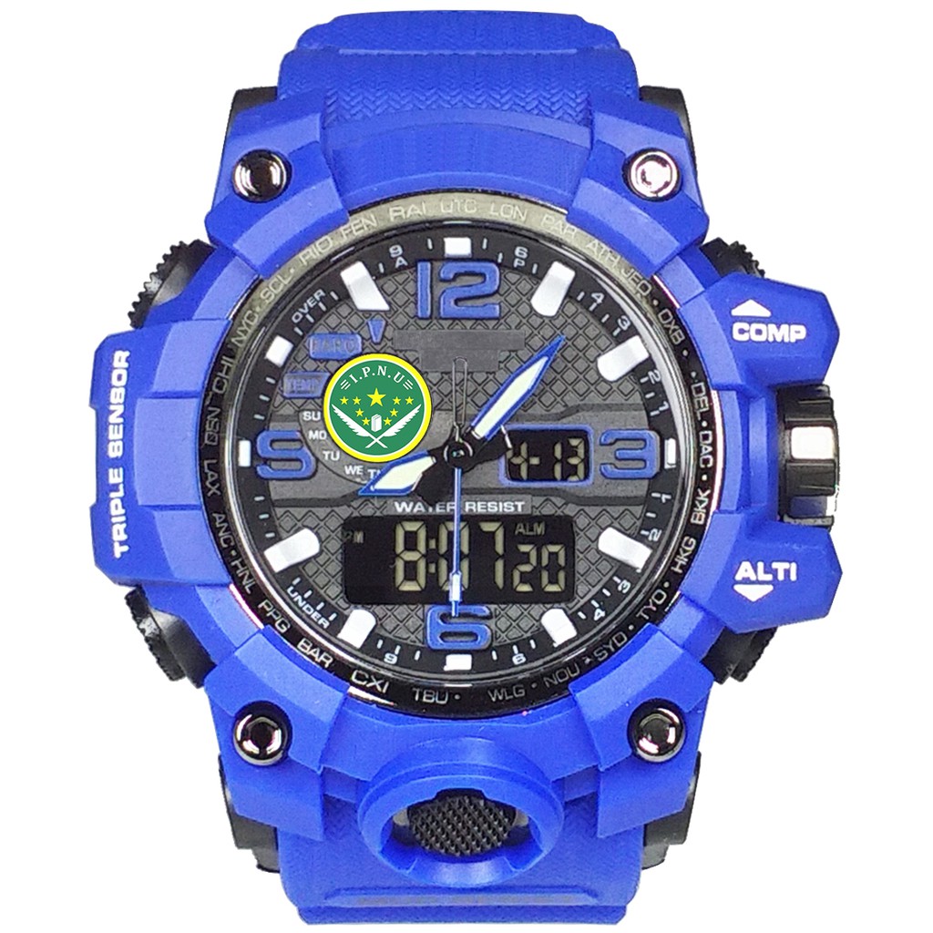 (Istimewa Bossque) Jam LOGO IPNU Double Time Full Biru (Exclusive)