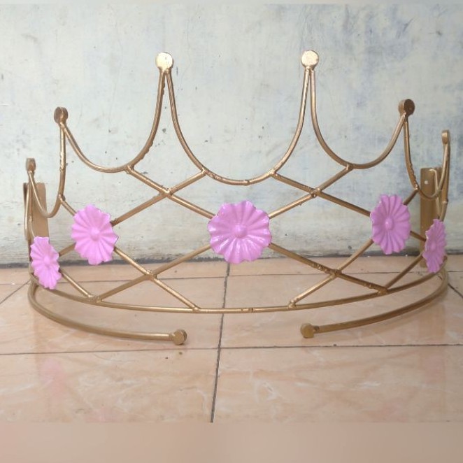 Bed crown Queen besi tebal bonus baut fisher