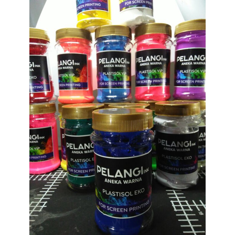 biru 200 gram eko cat tinta sablon plastisol blue cocok utk meja sablon manual thailand rel portable