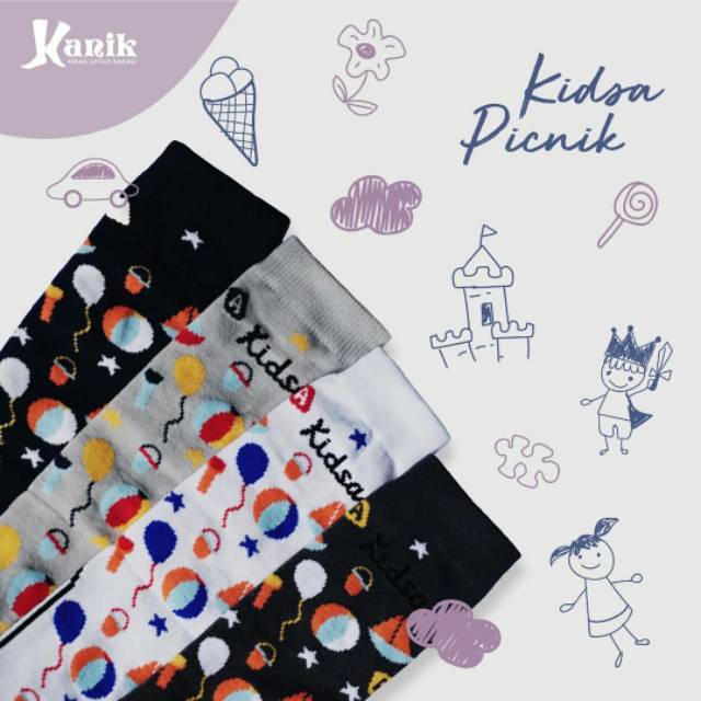 Kaos Kaki Anak Kidsa Motif Piknik (Picnic) by Kanik