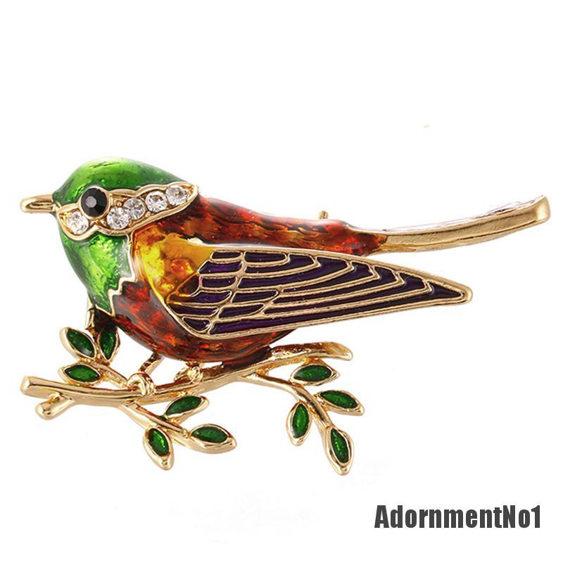 (Adornmentno1) Bros Pin Desain Burung Hias Kristal Berlian Imitasi Aksesoris Wanita