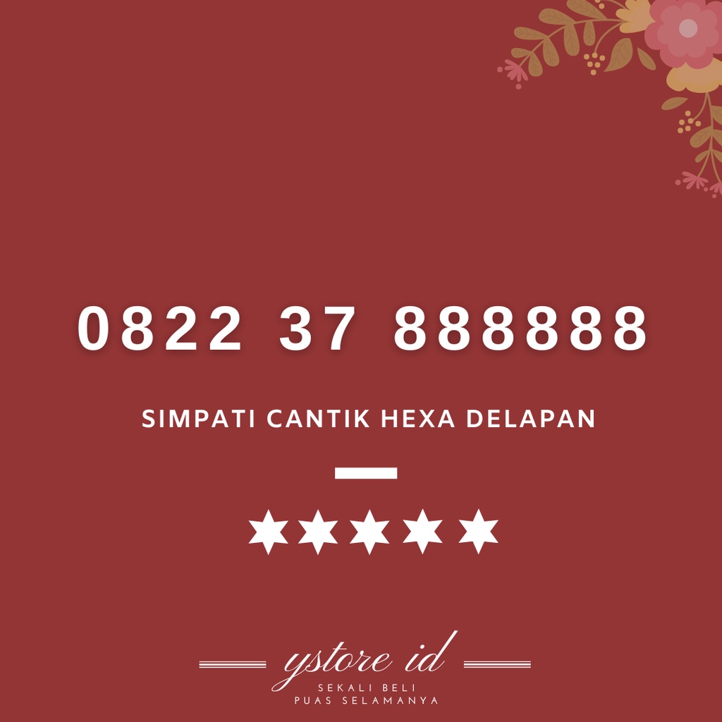 NOMOR CANTIK SIMPATI 888888 KARTU PERDANA TELKOMSEL NOMER BELAKANG EKOR UJUNG 8888 88888
