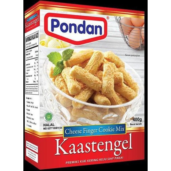 

PONDAN KAASTENGEL 400 GR-PREMIX KASTANGEL-CHEESE FINGER COOKIE FLOUR MIX-PREMIK KASTENGEL