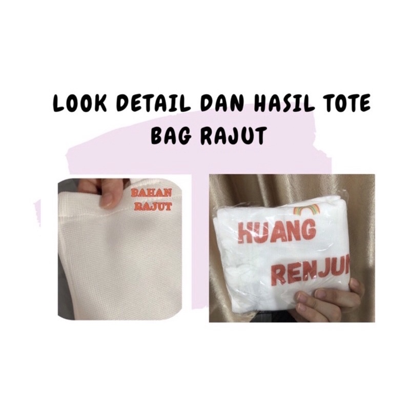 Tas serut atau String Bag dan Tote Bag Bergambar Tulisan Ramadhan Hampers // Eid Mubarak // Kpop//Lebaran Edition