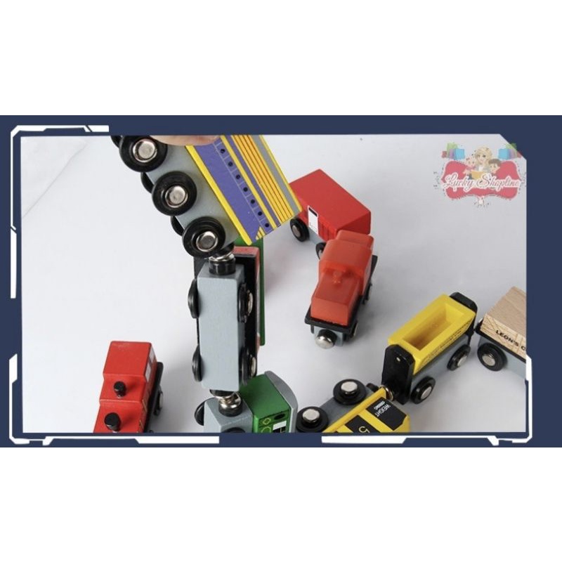 [BIG SALE] Wooden train toys set - pretend toys - mainan kereta