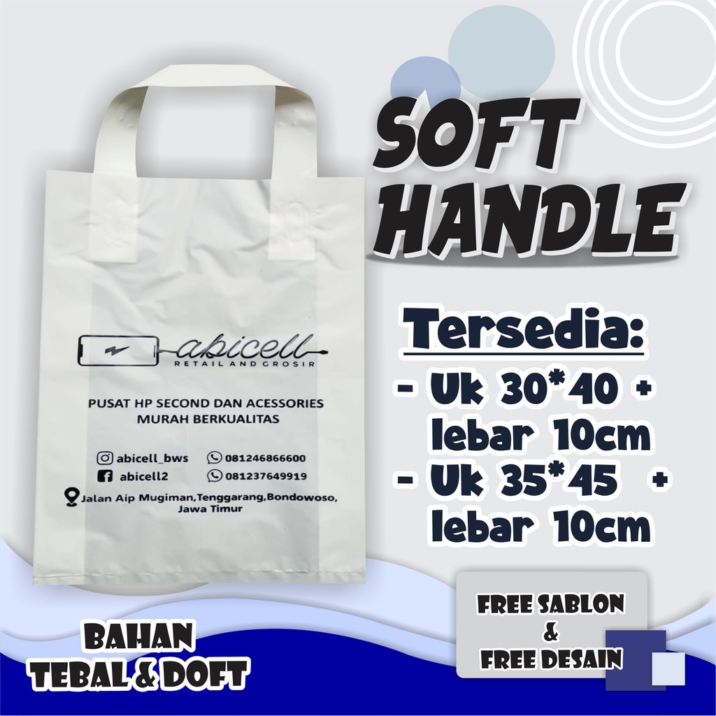 

Tas Plastik Custom Sablon, Tas Plastik Handle, Tas Plastik Toko Baju, Plastik Kemasan Toko