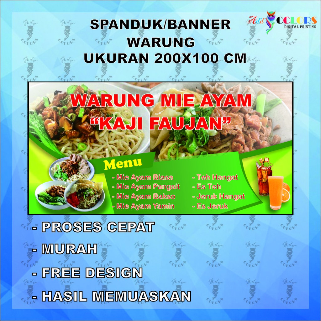 Banner/Spanduk Warung Ukuran 200X100 cm