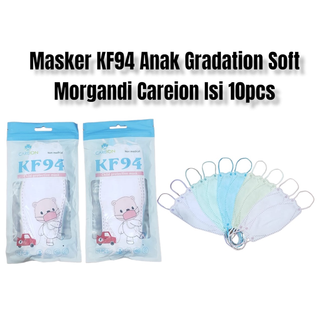 Masker Kf 94 Careion Anak Gradation Warna Mix Isi 10pcs Masker Careion Kf94 Anak Gradation Series