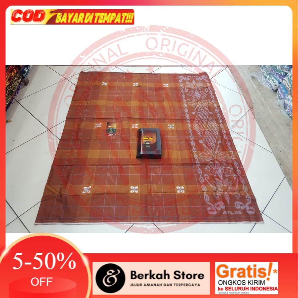 Sarung tenun Atlas premium 770 merah bata