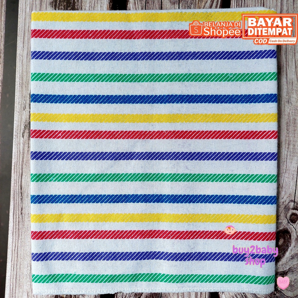 Alas ompol bayi bahan halus dan lembut mudah perawatan motif salur warna isi 3 PCS