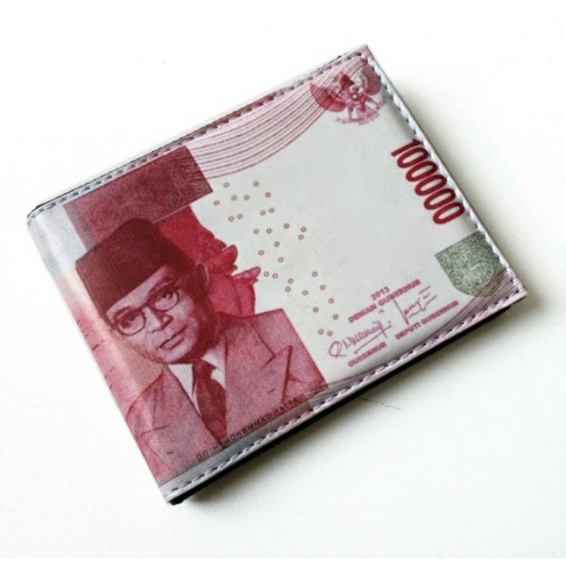 Dompet semi kulit karakter uang dompet lipat gambar duit dompet pria-1